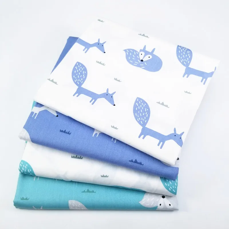 

Cotton Fabric Patchwork Cloth Material for Patchwork Sewing Craft Telas Tissus Bedding Textile Cushion Squirrel Printed 4pcs/lot
