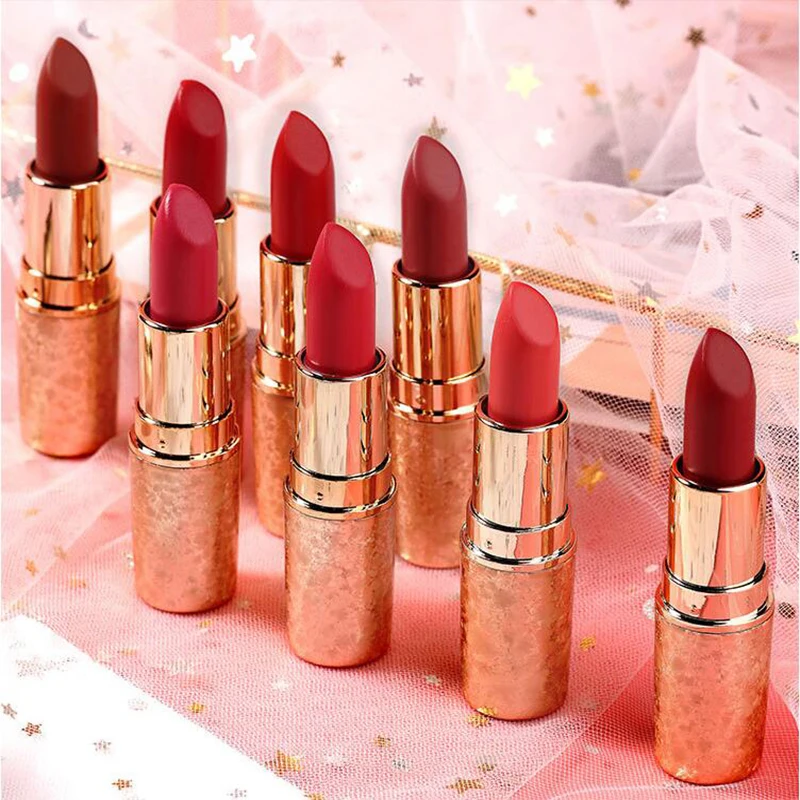 

Makeup set Christmas lip sticks kit limited edition snow snowflake waterproof matte lipstick gift box gold tube 12pcs/set