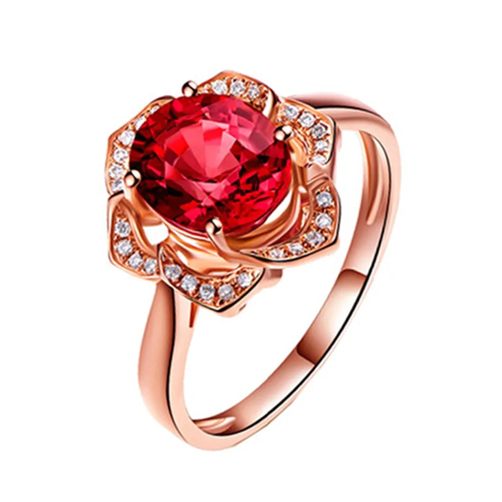 MOONROCY CZ Кристальное кольцо розовое золото цвет розовый красный обручальные кольца женские s ювелирные изделия для женщин девочек Прямая поставка подарок
