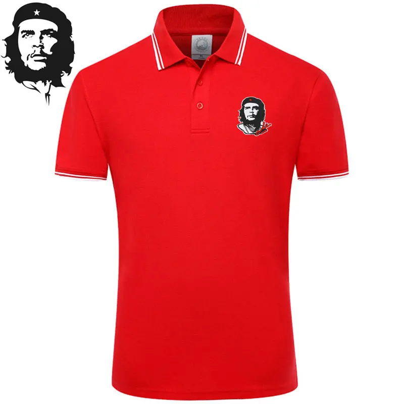 13 цветов Мужская футболка простой стиль сплошной цвет Че Гевара вышивка хлопок короткий рукав пуловеры повседневные футболки мужские топы - Цвет: Red