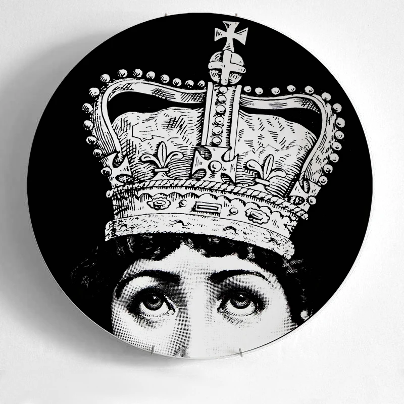 Европейский Миланский стиль Великолепные Редкие тарелки Fornasetti Lina лампочка лицо rosenthal Piero Fornasetti настенные декоративные 8 дюймов - Цвет: 1