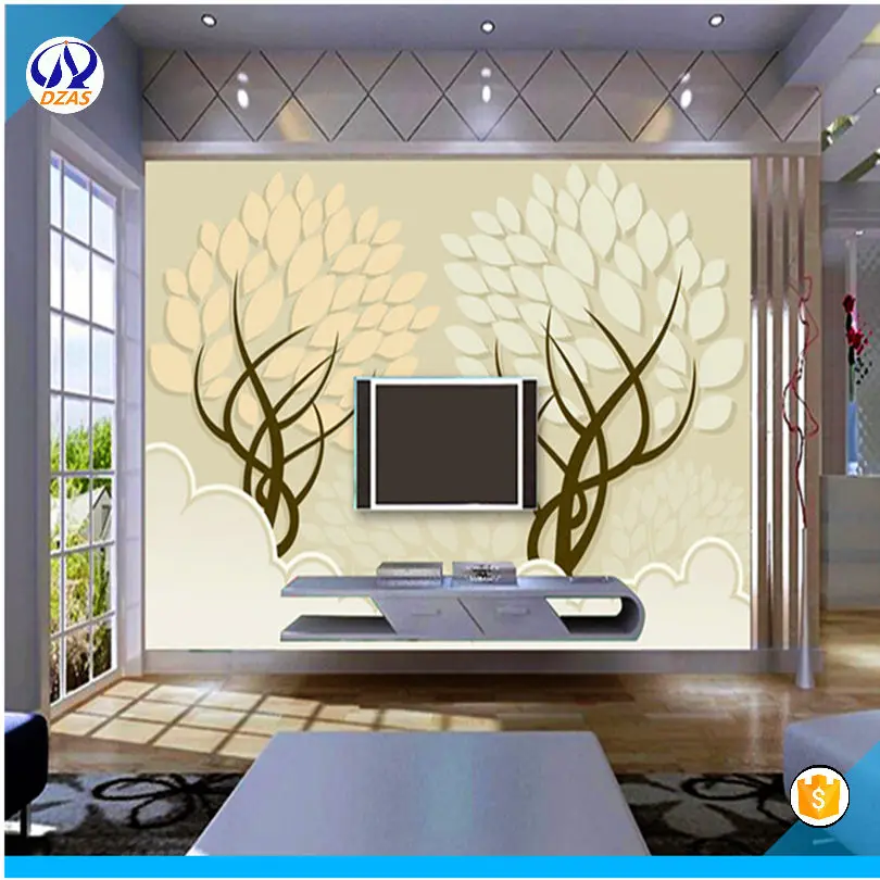 

2018 Large Murals Wallpapers living room sofa TV background no stereo 3D AS-CX abstract tree Simplicity mural