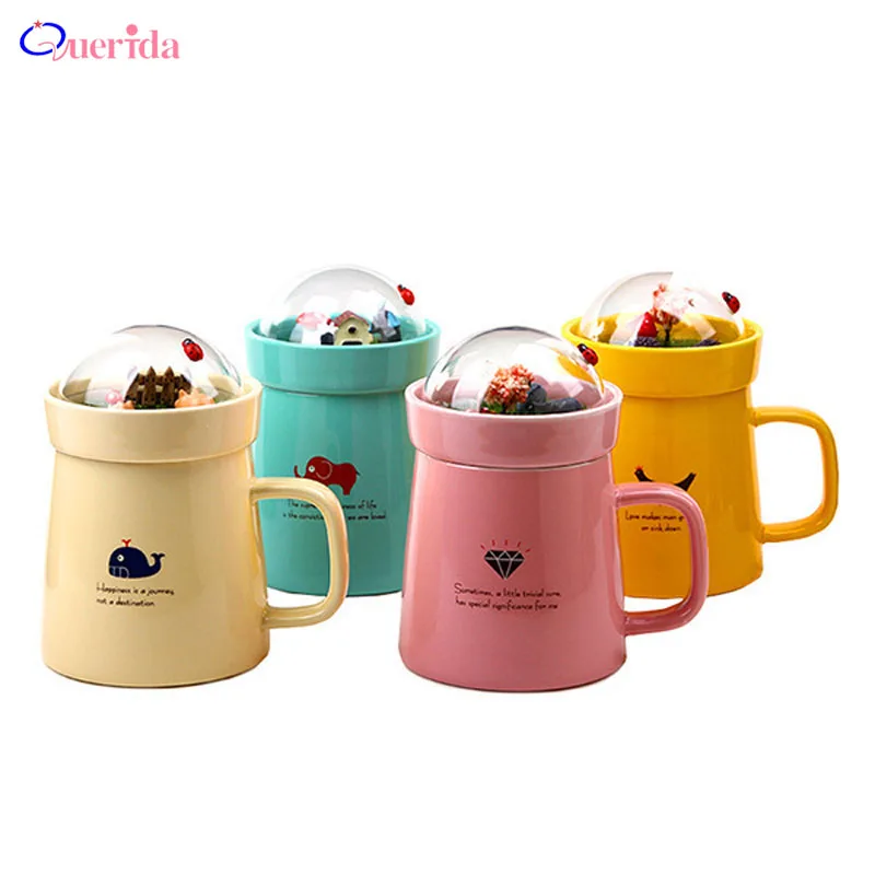 400ml Micro Landscape Ceramic Mugs Creative DIY Hand Painting Cute Coffee Milk Tea Cups Student Drinkware Unique Gifts | Дом и сад