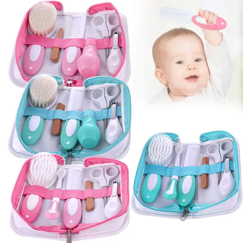 1 Set Baby Nursing Kit Nail Clippers Trimmer Brush Comb Portable Newborn Children Care Safe Nails Scissors