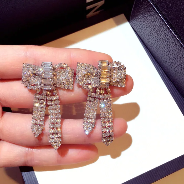 ЦИРКОНИЕВЫЕ серьги-подвески серебряные золотистые серьги с кристаллами для женщин, модные ювелирные изделия, свадебные серьги-капли, аксессуары