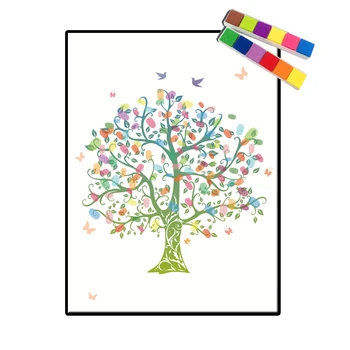 

Free Personalized Custom Name Date Fingerprint DIY Signature Tree For Baby First Communion Birthday Party and Wedding Guestbook