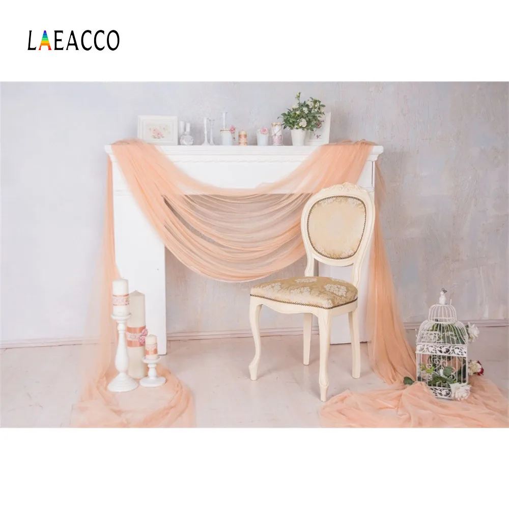 

Laeacco Fireplace Curtain Candles Cage Scene Children Photography Backgrounds Customize Photographic Backdrops For Photo Studio