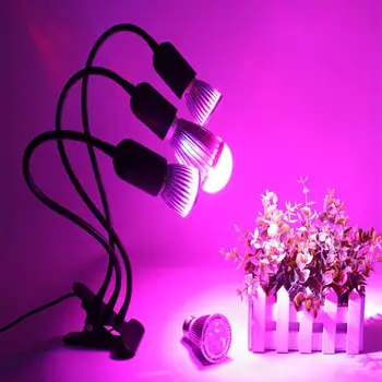

E27 Screw Turning Three Head Lights Outdoor Multi-functional Lights LED Work Light with Clip Base-US Plug and Switch Greenhouse