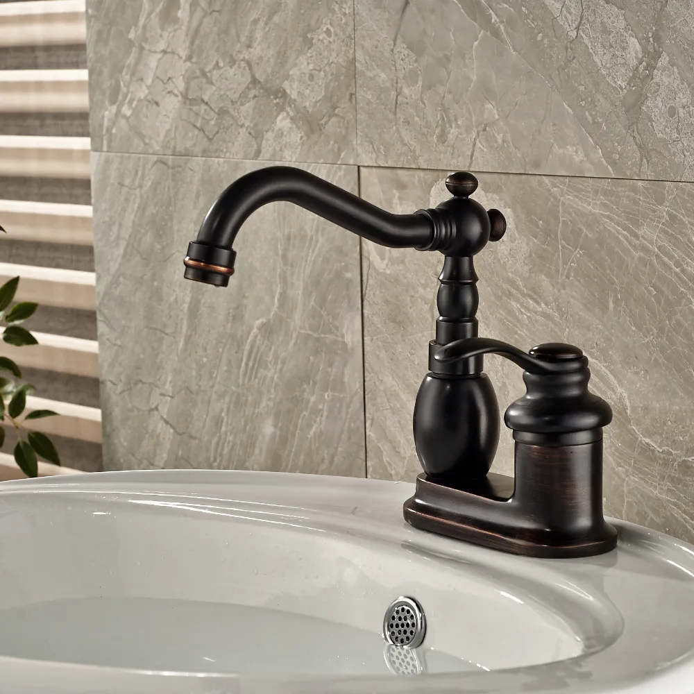 Deck Mounted Oil Rubbed Bronze Swivel Spout Bathroom 4