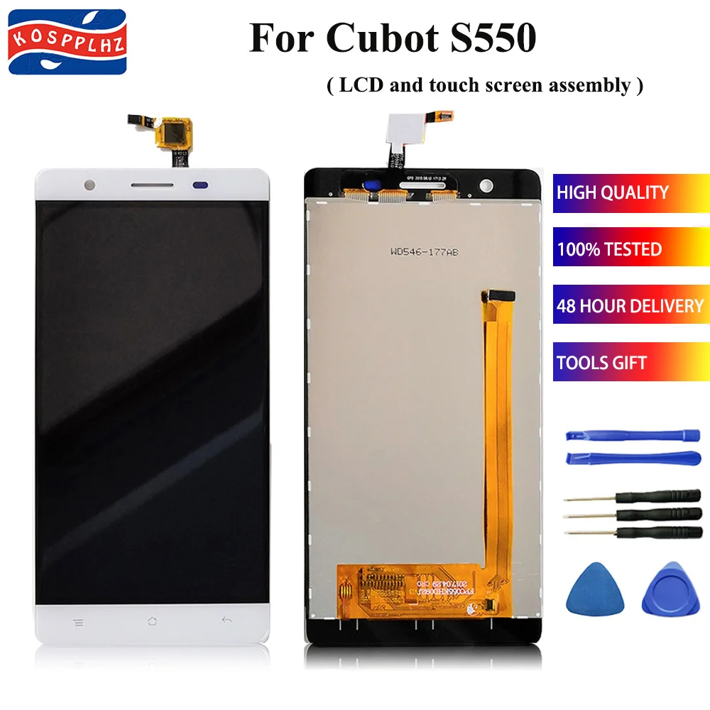 

KOSPPLHZ 100% tested For cubot S550 pro LCD Display+Touch Screen Digitizer Assembly Replacement Repair panel S 550 5.5 in +tools
