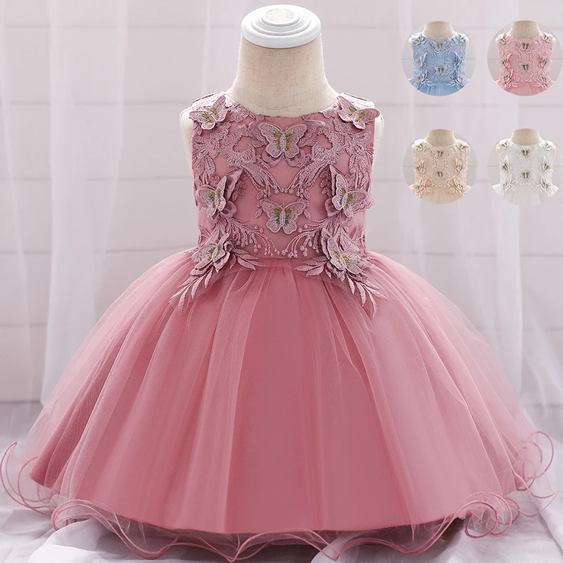 New Birthday Baby Dress Baby Girl Christening Gowns Baby Girl Baptism Dresses First Year Tutu Girl Dress Dropshipping