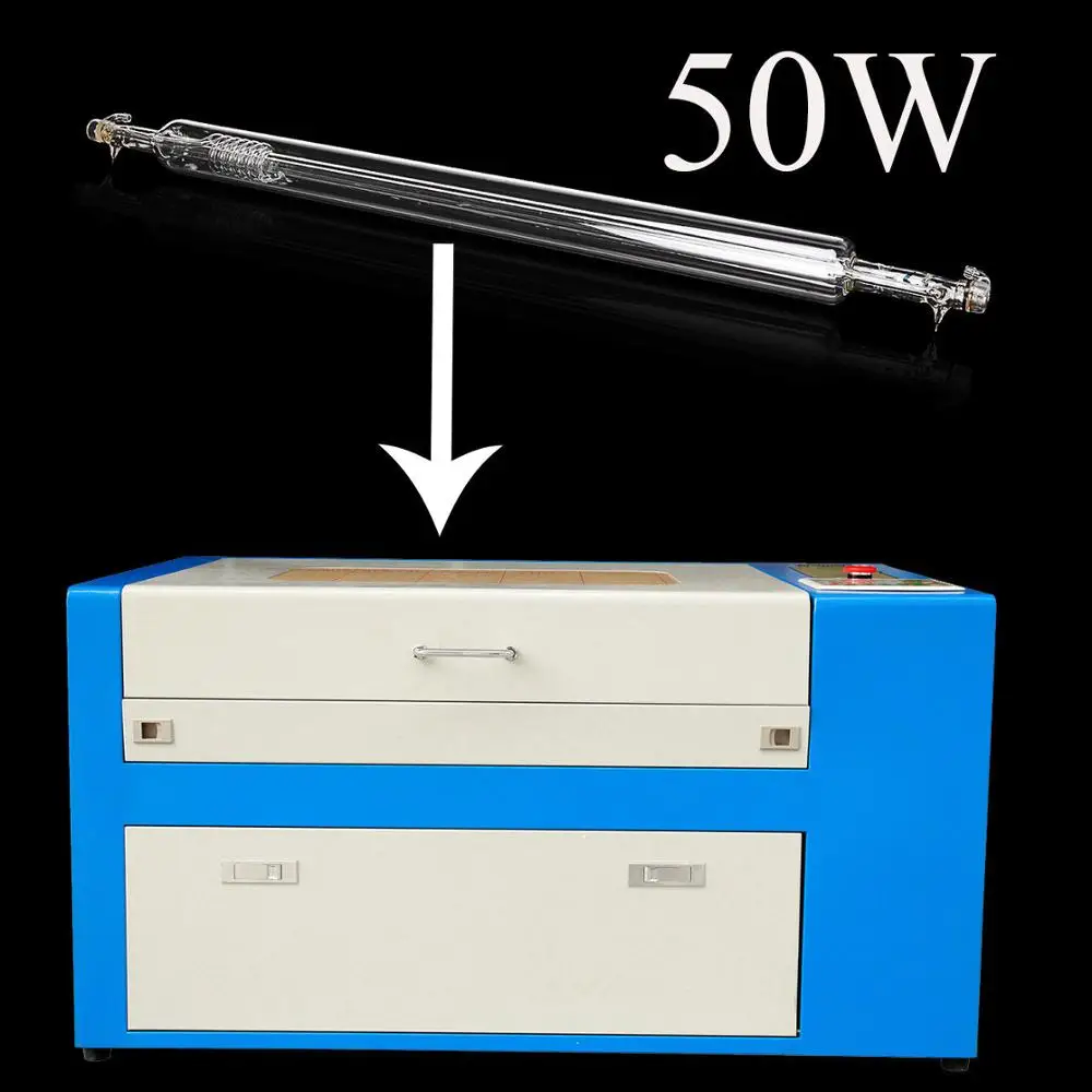 

50W CO2 Laser tube for Engraving Cutting Engraver Machine 800mm 22 mA 10.6μm
