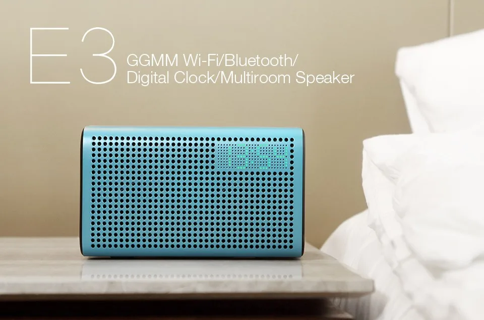 GGMM E3 WiFi Speaker Bluetooth Speakers Portable Audio Wireless Speaker Support AirPlay DLNA for iOS Android Windows With Clock