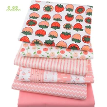 Chainho, 6 шт./лот, Клубничная серия саржевой хлопчатобумажной ткани, Лоскутная Ткань, DIY шитье стеганые жировые кварталы материал для ребенка и ребенка