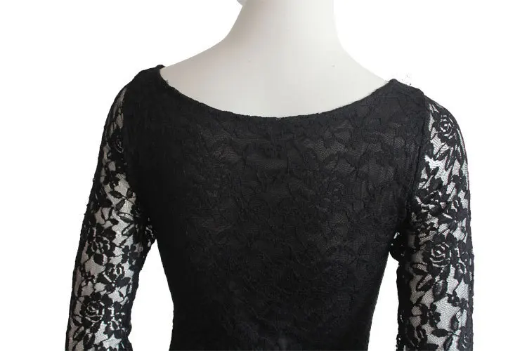 O-neck Slim One-piece Lace Dress With Three Quarter Sleeve O-neck Slim One-piece Lace Dress With Three Quarter Sleeve