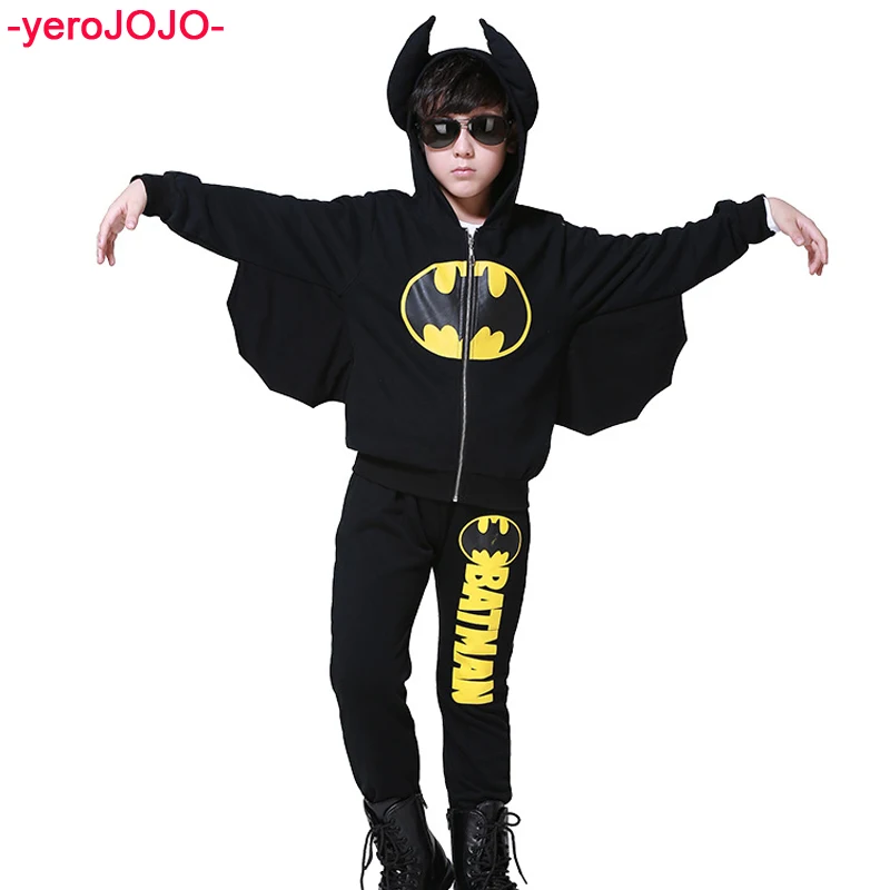

Boy Long-Sleeved Batman Zipper Suit Hooded Styling Kids Set Tracksuit Boys 3 4 5 6 7 8 Years New Baby Boys Cotton Clothing Suit