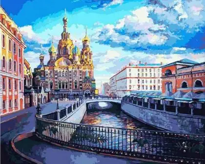 

Church of the Savior on the Blood Painting By Numbers landscape Coloring By Numbers On Canvas Painting Home Decor