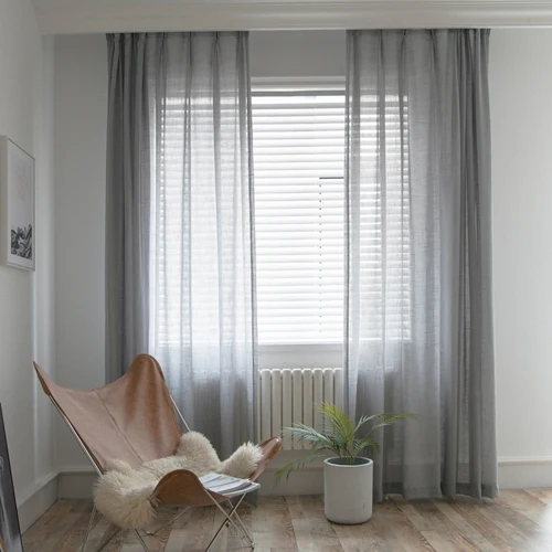 Современные льняные отвесные занавески для спальни, гостиной, кухни, вуаль, Тюлевая занавеска для окна, отвесные занавески, Декор - Цвет: gray