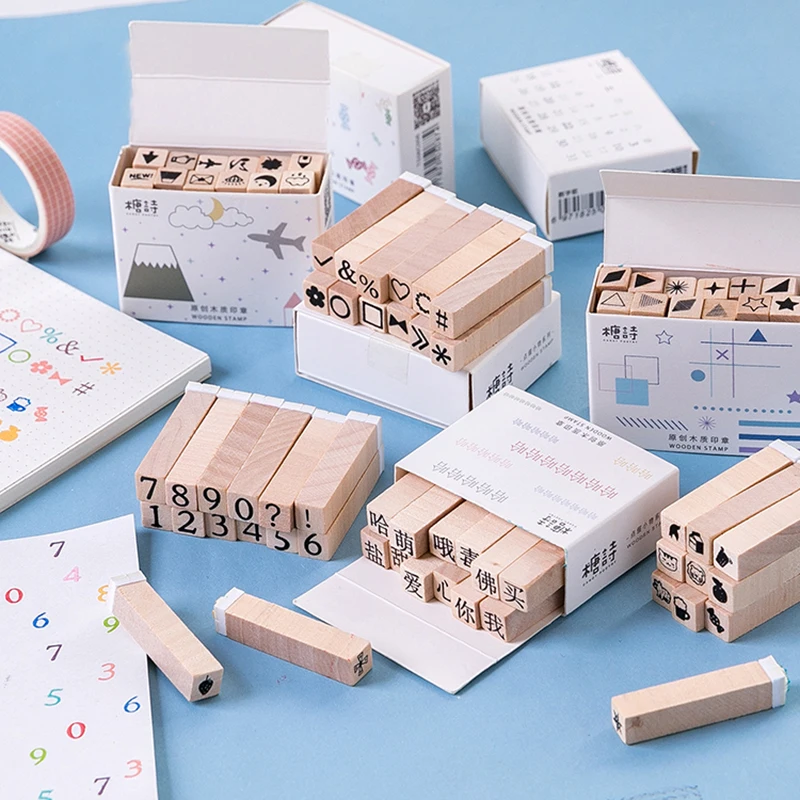 

Vintage intersperse series wood stamp DIY craft wooden rubber stamps for scrapbooking stationery scrapbooking standard stamp