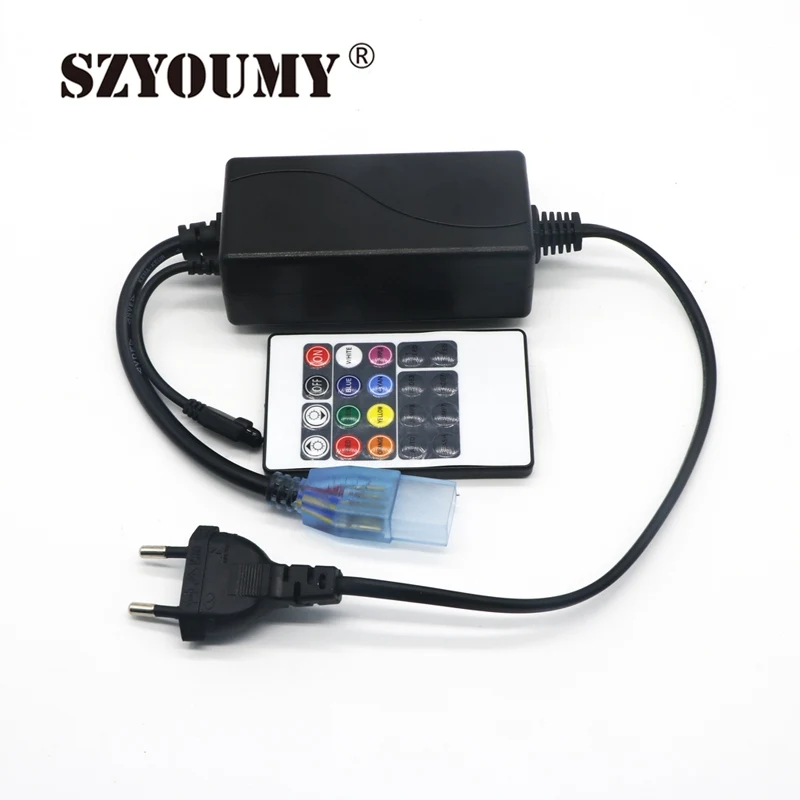 SZYOUMY AC220V Вход Беспроводной RGB контроллер для 220 V Светодиодные ленты света с 20 Ключи ИК-пульт дистанционного управления Мощность контроллер