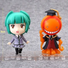 2 pçs/lote Anime brinquedo Figura Kaede Kayano Em Sala de Aula Assassinato Sorriso Q versão PVC 1/10 escala base collectible modelo brinquedos(China)