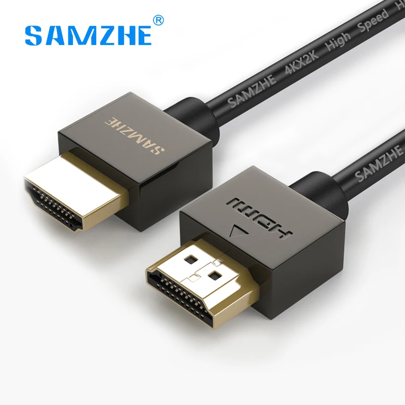 

SAMZHE hdmi cable 2.0 soft silm high speed 18Gbps 4K*2K UHD 3D 0.5M 1M 1.5M 2M 3M 5M for PS4 xbox Projector TV Computer Laptop
