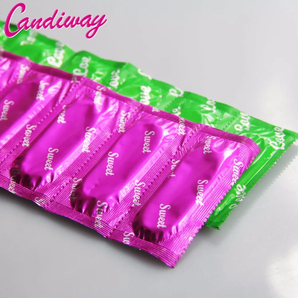 Candiway 10pcs Ultra Thin Condoms Dotted Pleasure for he Natural Latex