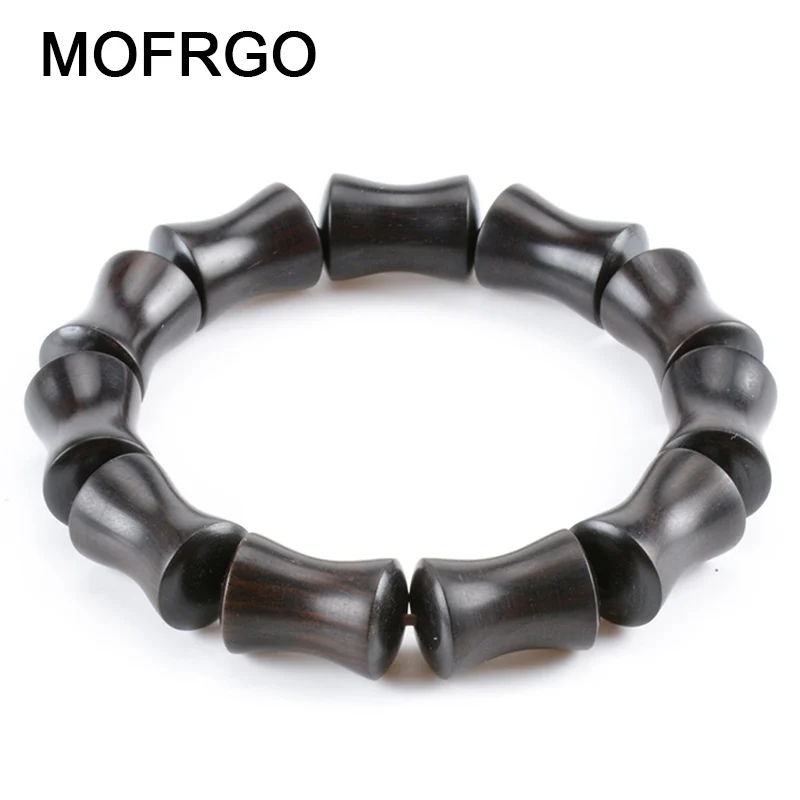 

Wood Bead Vintage Strand Bracelet For Men Natural Black Ebony Beaded Bracelets & Bangles Handmade Tibetan Meditation Jewelry