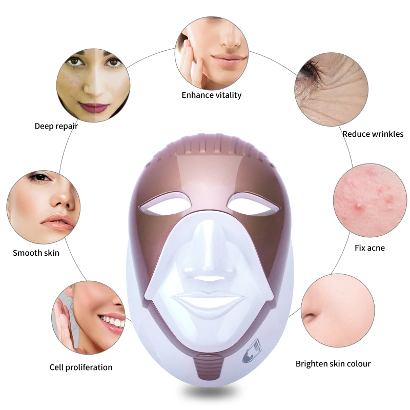  7 Colors Led Mask Spa facial masks Skin Rejuvenation Whitening Facial Beauty Daily Skin Care Mask L - 33017110926