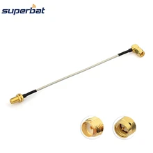 Superbat RF SMA BulkHead Jack to SMA Right Angle Plug Pigtail cable RG405 15cm Antenna Feeder cable assembly