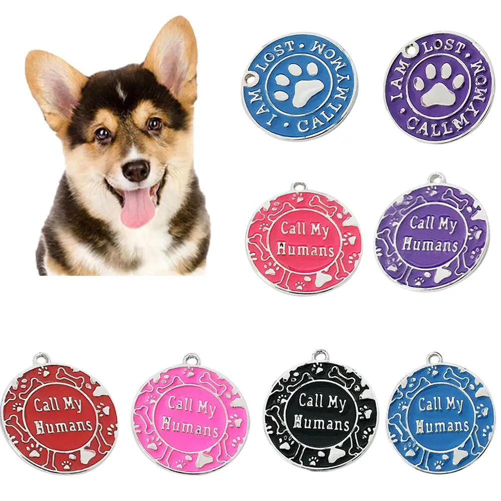 

Call My Mom/Humans Paw Dog ID Name Tag Pet Anti-Lost Collar Pendant Accessories Pet Product