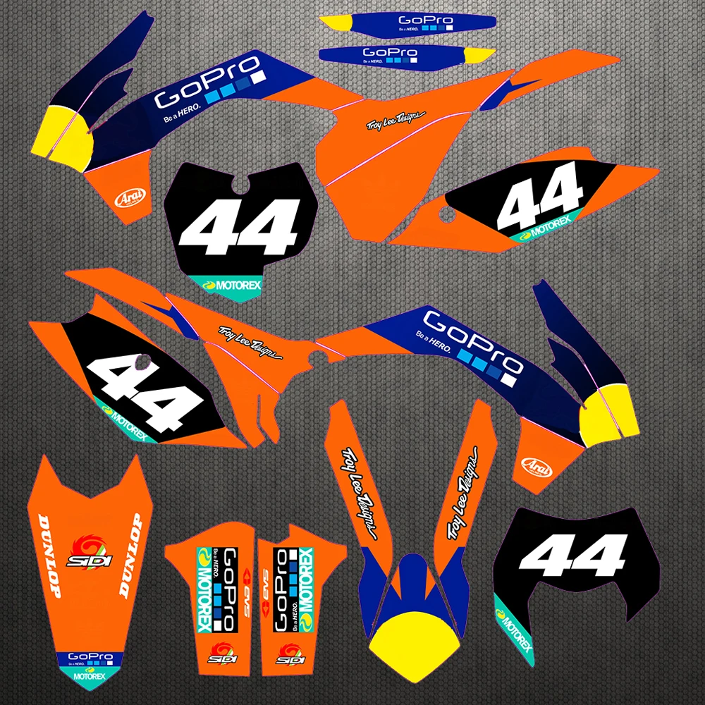 

Custom Number Team Graphic Background Decals Sticker Kit For KTM EXC EX-C 2014 2015 SX SXF SX-F 2013 2014