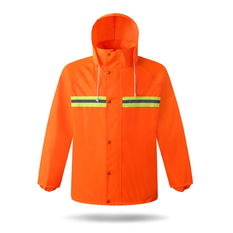 

Reflective Raincoat Construction Sanitation Fluorescent Rain Gear Waterproof Windproof Working Coat for Traffic Vehicles