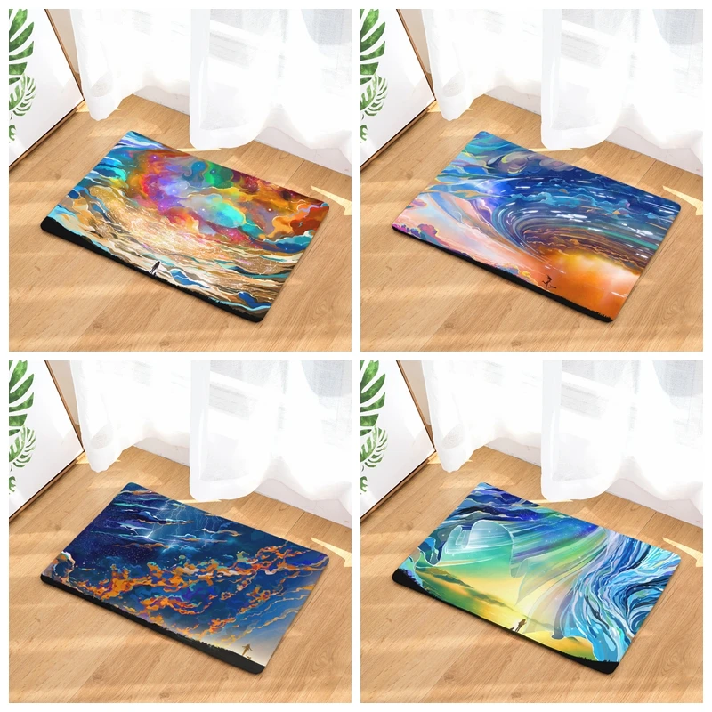 40x6 0 см/50x80 см мягкие фланелевые Нескользящие ковры с принтом ночного неба коврики