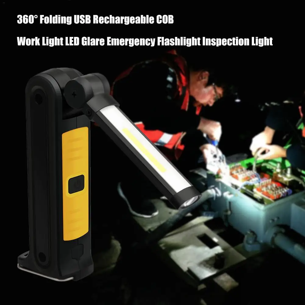 

Portable COB Work Lights USB Charging 360 Degree Folding Inspection Light Emergency Flashlight 4 Modes