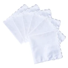 BAIYIXIN хлопчатобумажные носовые платки, женский белый Хлопковый носовой платок зубчатая Дамская Свадебная Hankies 6 шт