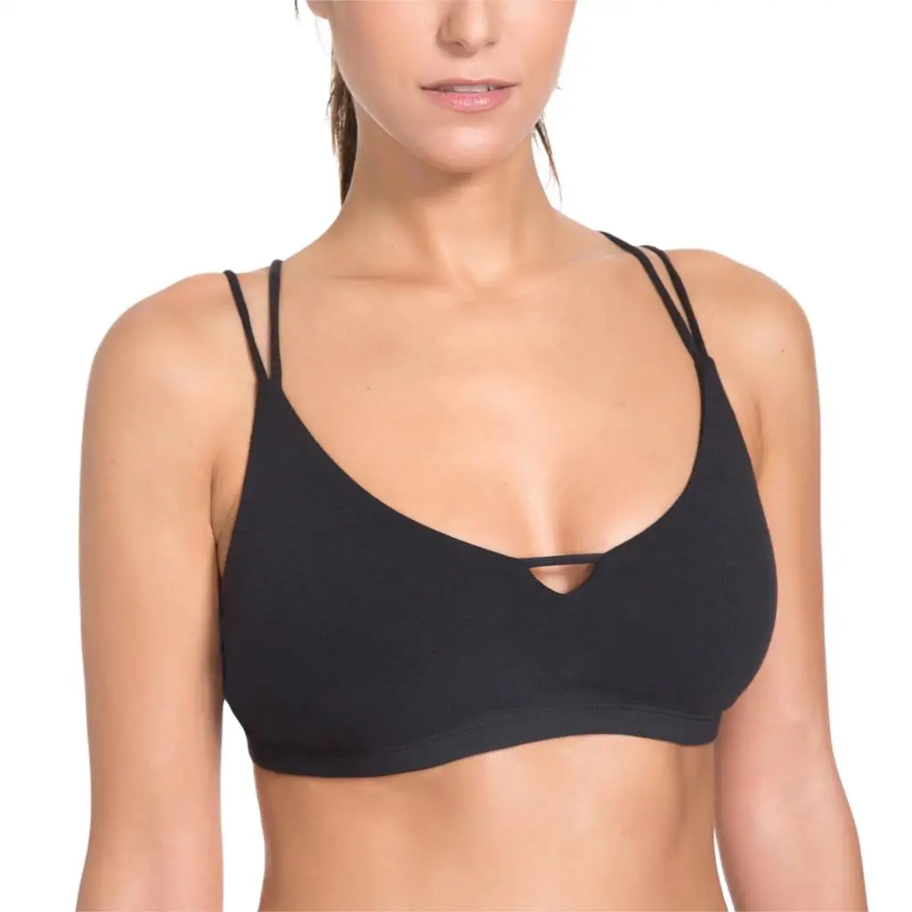 Women's Light Support Cross Strappy Open Back Cotton Yoga Sports Bra