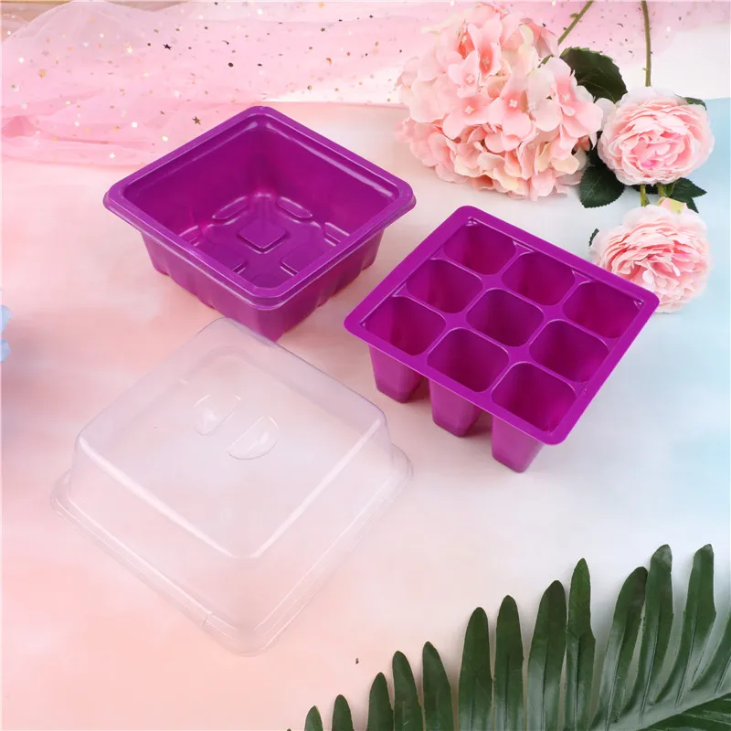 

9 Holes Garden Nursery flower PotTray Succulent flower Pot Plant Seed Grow Box Plastic Flower Pots Plant Seedling