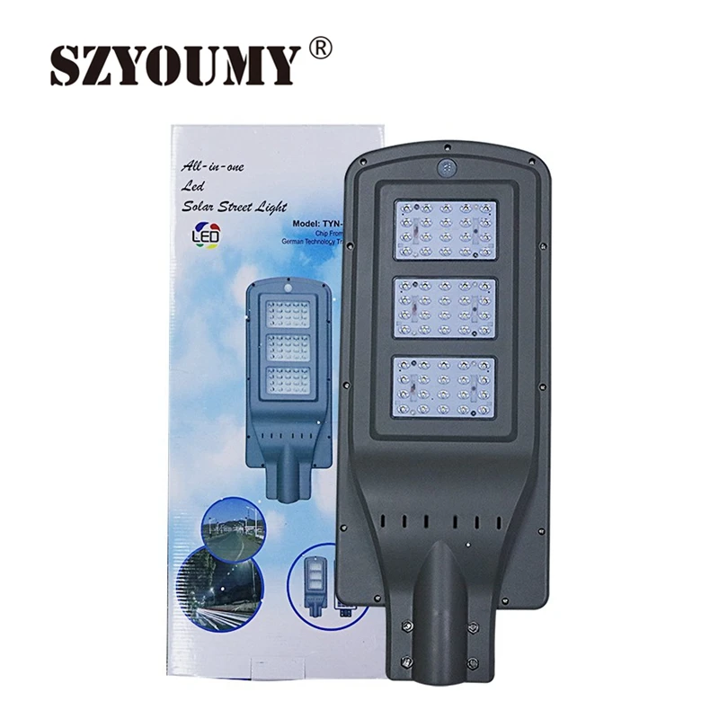 

SZYOUMY LED Solar Lamp Wall Street Light 20W/40W/60W Dusk to Dawn Super Bright Motion Sensor Waterproof Security Lamp for Garden