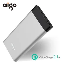 Aigo Мощность Bank 20000 мАч ЖК-дисплей Дисплей Мощность Bank Ultra Slim Портативный внешний Батарея быстро Зарядное устройство для Xiaomi для Iphone 6 6S 7 8