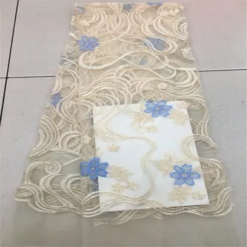 

2018 Latest French Nigerian Laces Fabrics High Quality Tulle African Laces Fabric Wedding African French Tulle Lace H404-1