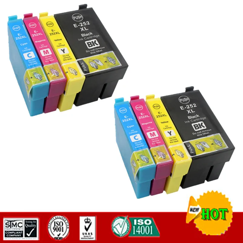 Совместимый чернильный картридж для Epson T2521 T2522 T2523 T2524 T252XL подходит WorkForce WF 7110 7210 7610