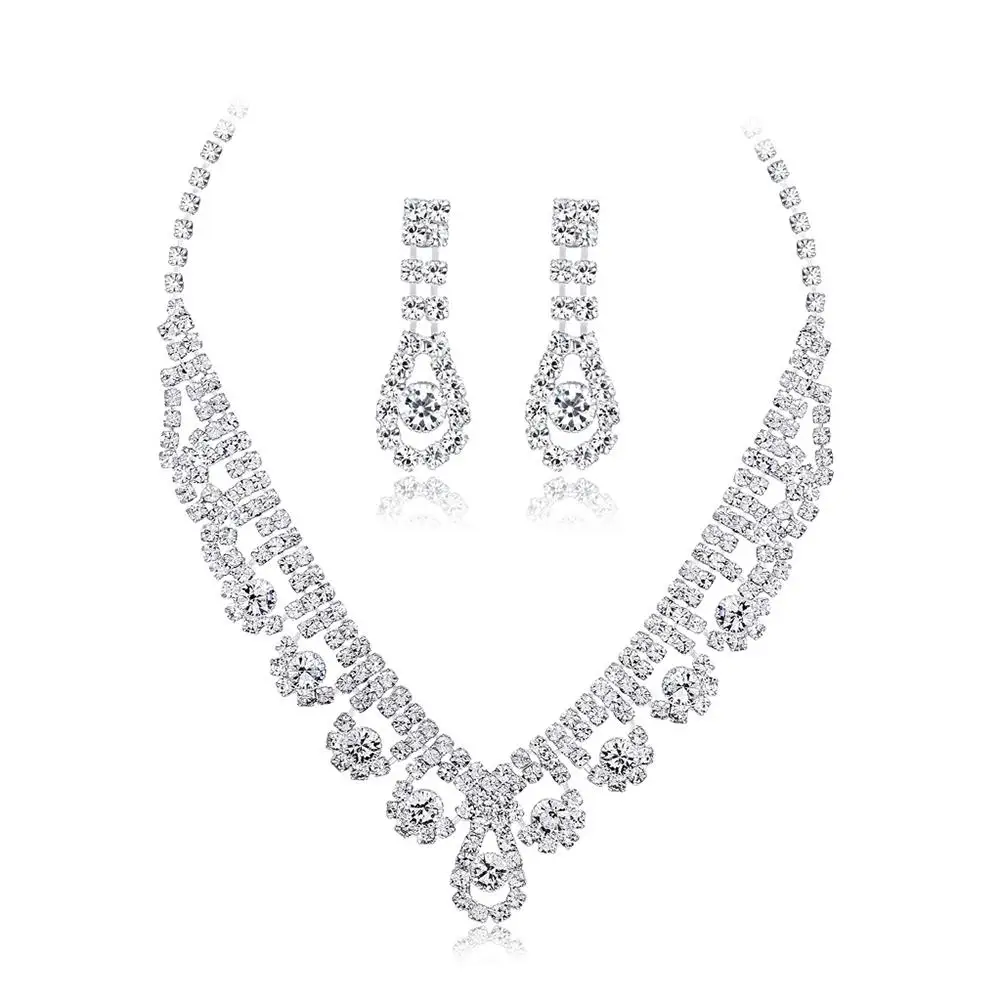 XIUFEN 2pcs/set Women Jewelry Sets Silver Color Long Stylish Elegant ...