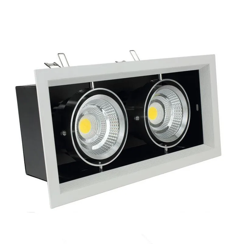 High quality Dimmable 2*15W/3*15W Square led down light COB led Bean pot lamp With led driver COB led Grille lamp 85-265V