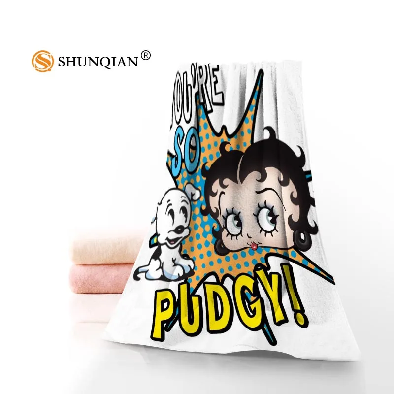 Новый пользовательский Betty Boop полотенце с принтом Хлопковое полотенце/банные