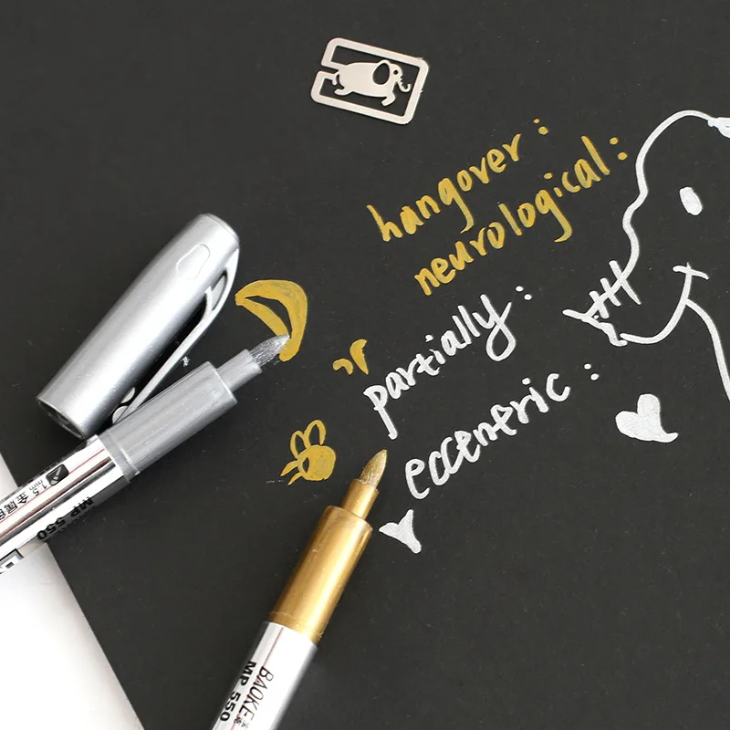 Милый металлический золотой и серебряный маркер ручка знак в подписи шариковые ручки ремесло ручка для поздравительных открыток альбом офисные школьные принадлежности