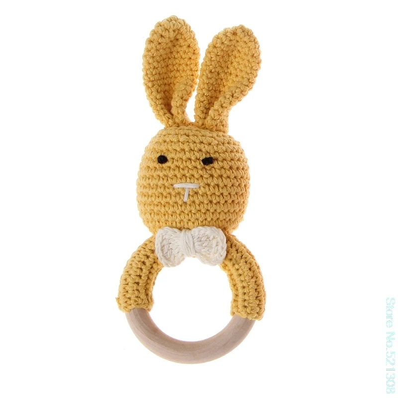 Детский кролик грызунок в форме уха деревянное кольцо для прорезывания зубов для новорожденных сенсорная игрушка подарок для душа Прямая