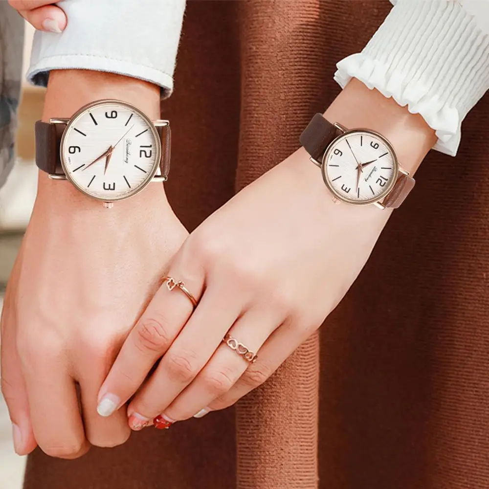 Повседневные часы для пары модные высококачественные наручные часы с арабскими цифрами розовое золото часы браслет Женские часы