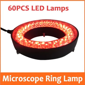 

Red Color Light - 60PCS LED Adjustable Zoom Microscope Ring Lamp with Adapter 220V or 110V for Biological Stereo Microscopes