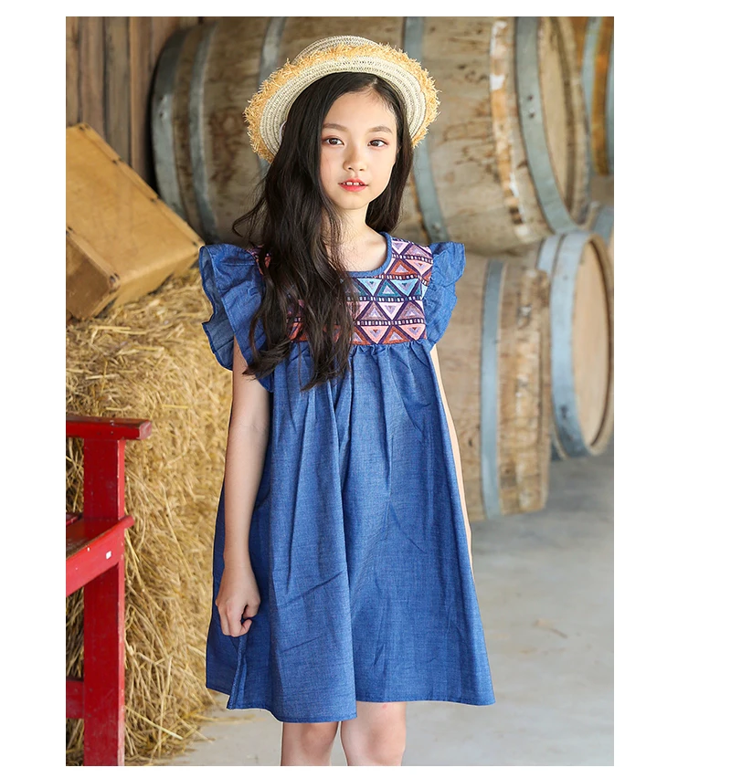 new summer style 2018 petal sleeve cotton kids dress baby princess dresses for girls children's clothing infant dress girl tops (5)